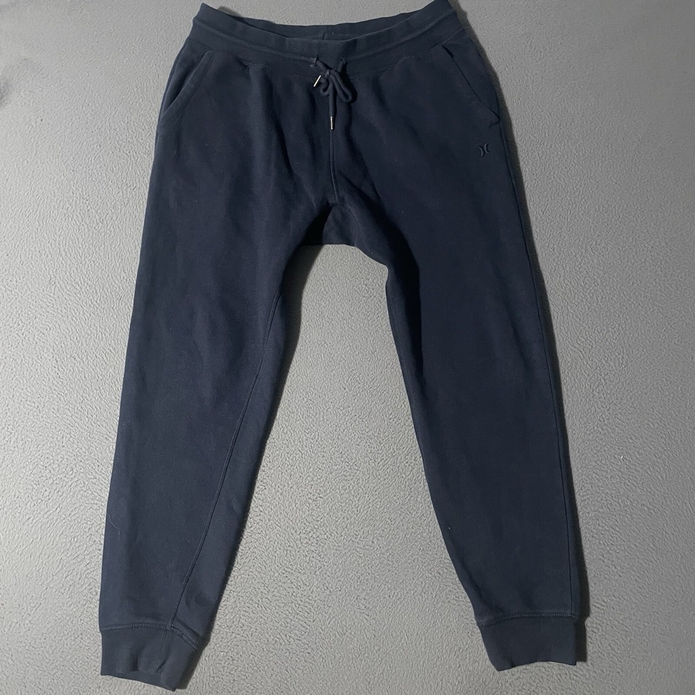Hurley Sweatpants Mens Large Blue Joggers‎ Fleece Drawstring Casual Pants Chore
